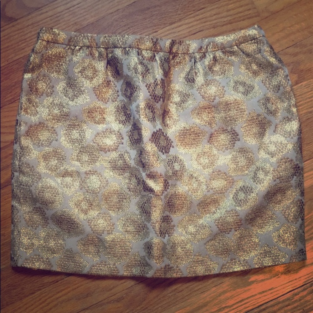 Goldenrod Jacquard Mini Skirt